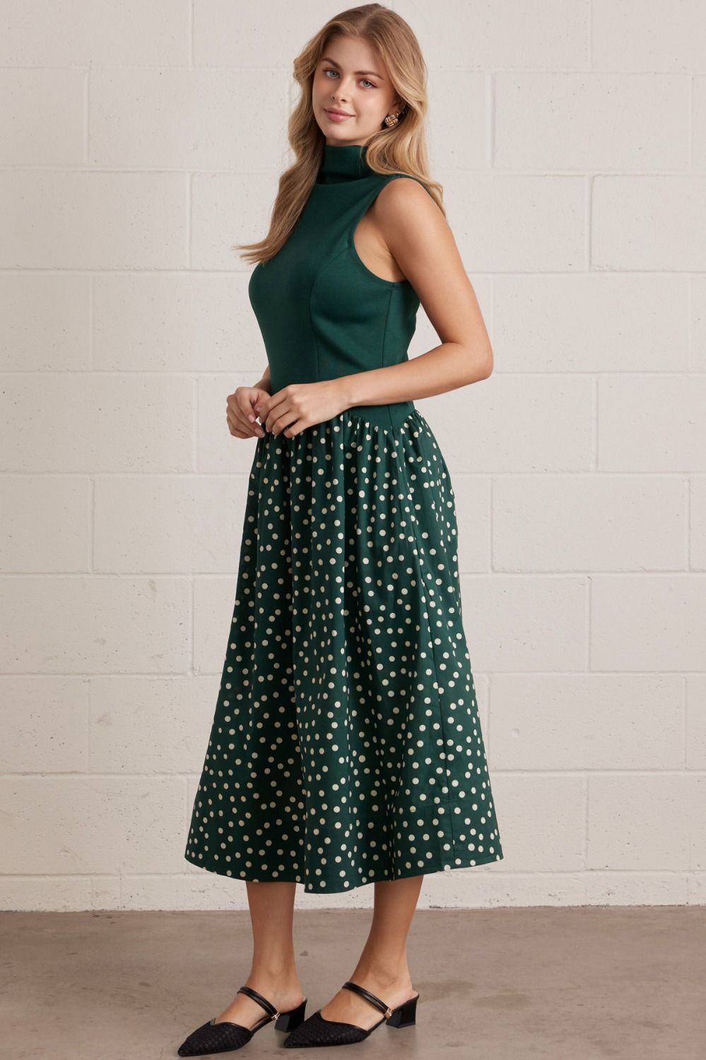Polka Dot Midi Dress