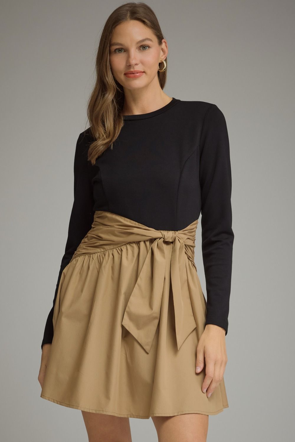 Knit bodice & Contrasting Woven Skirt