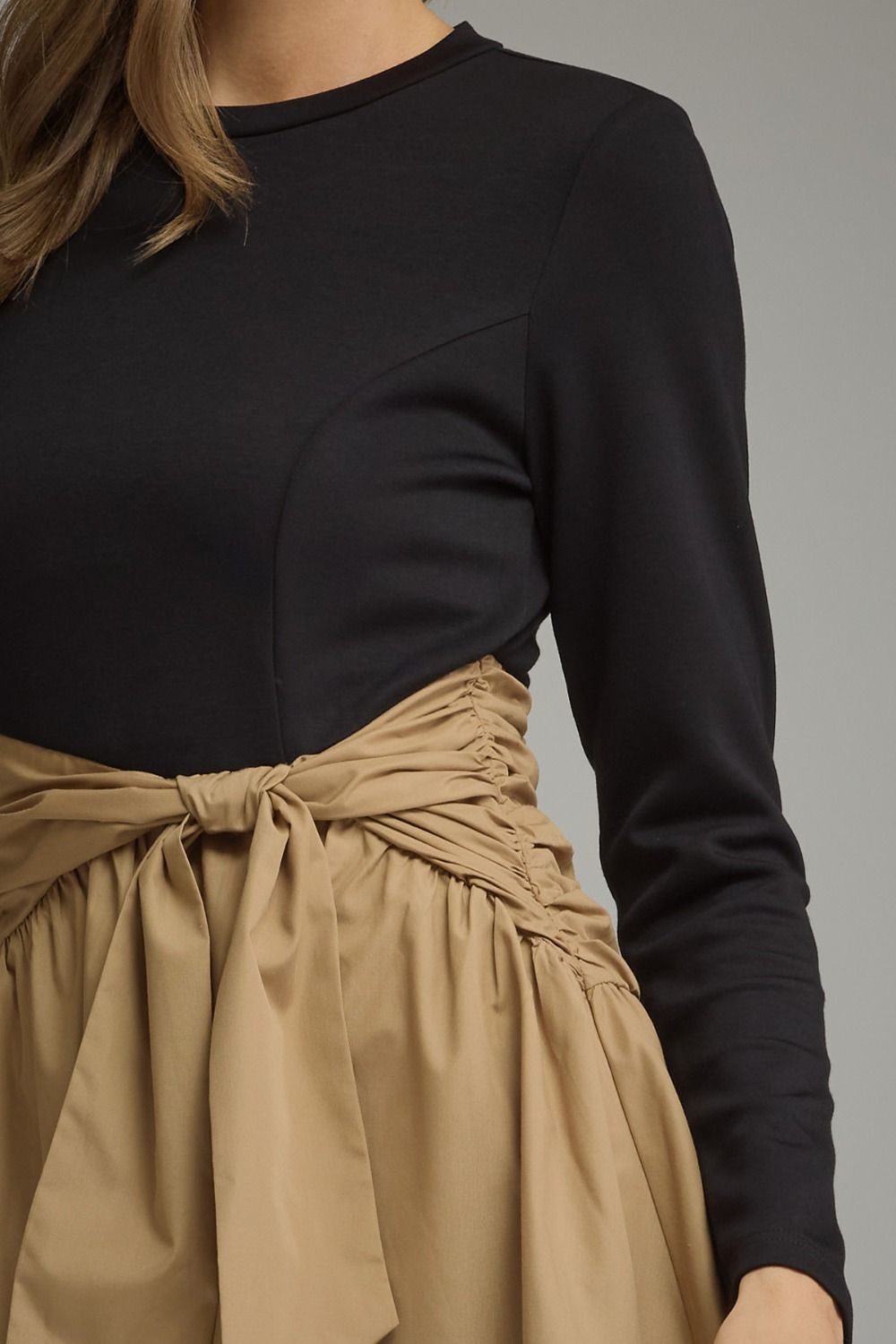 Knit bodice & Contrasting Woven Skirt