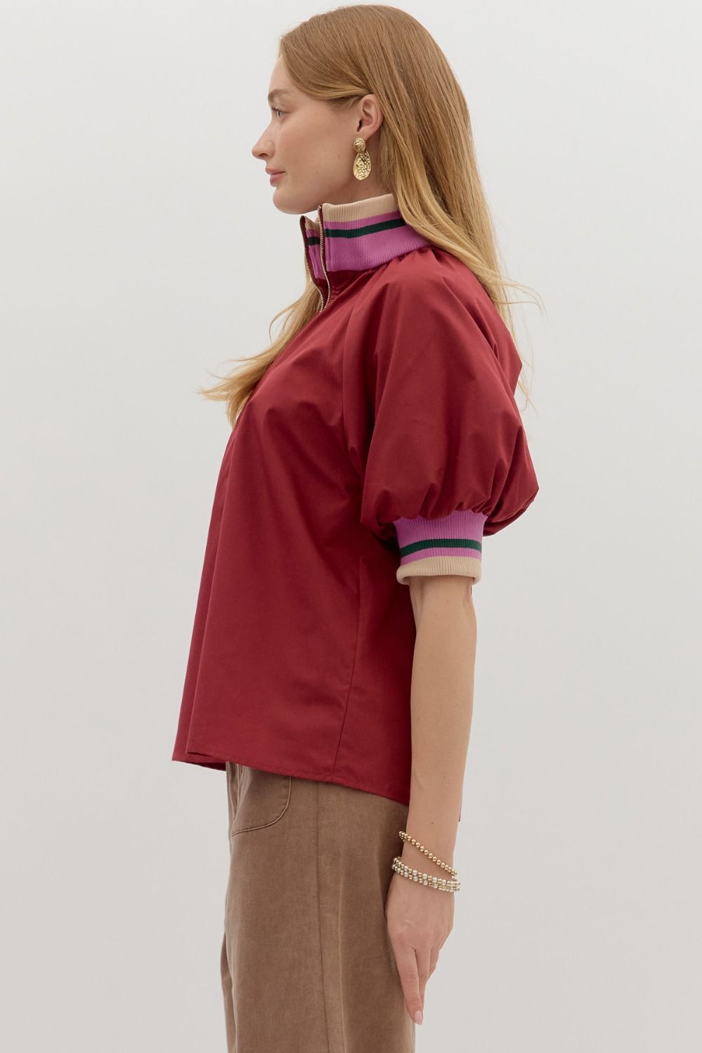 Garnet Zip-front Top