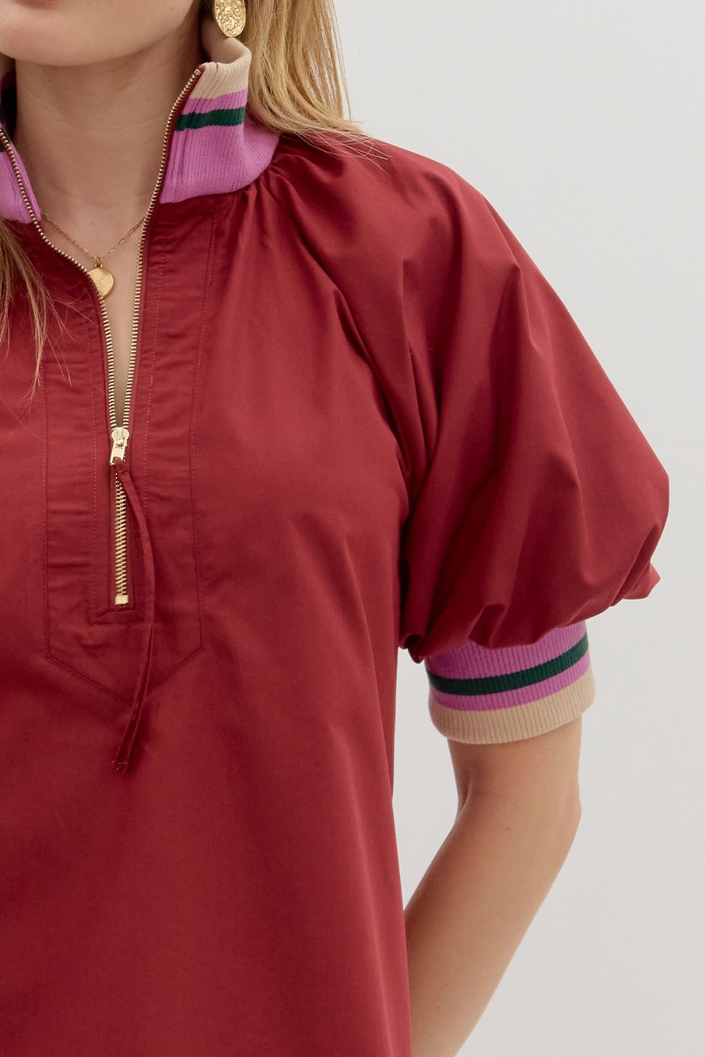 Garnet Zip-front Top