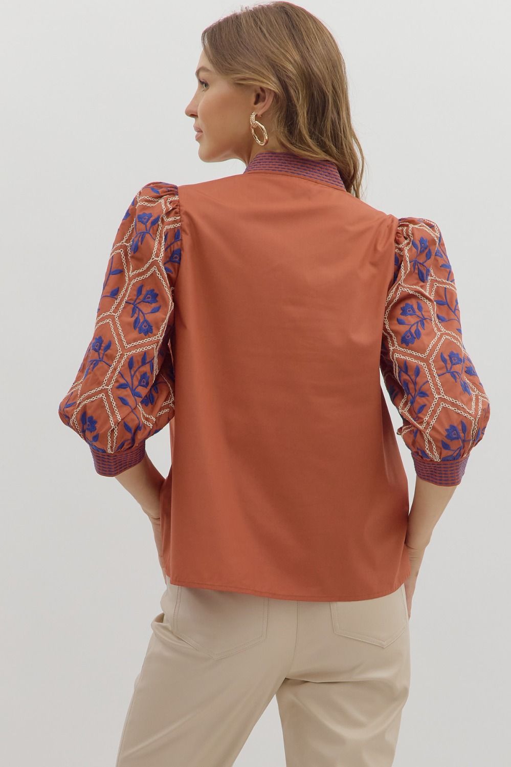 Kelly Embroidered Sleeve Top
