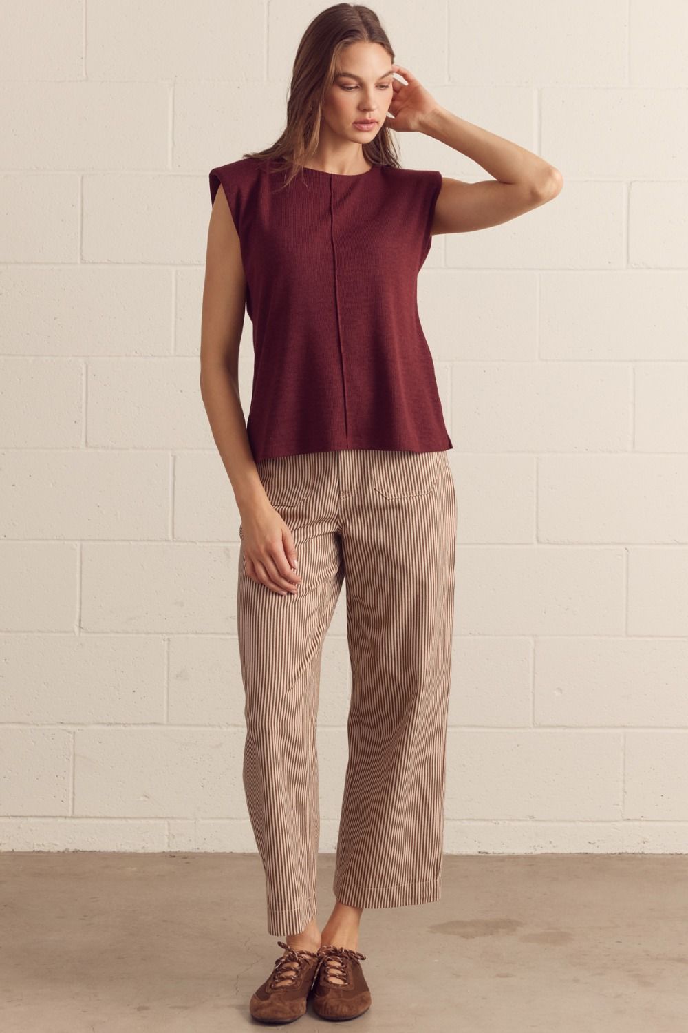 Cap Sleeve Tank Top Garnet