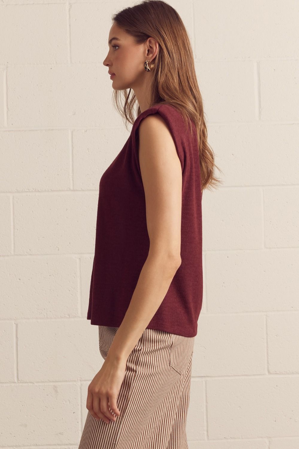 Cap Sleeve Tank Top Garnet