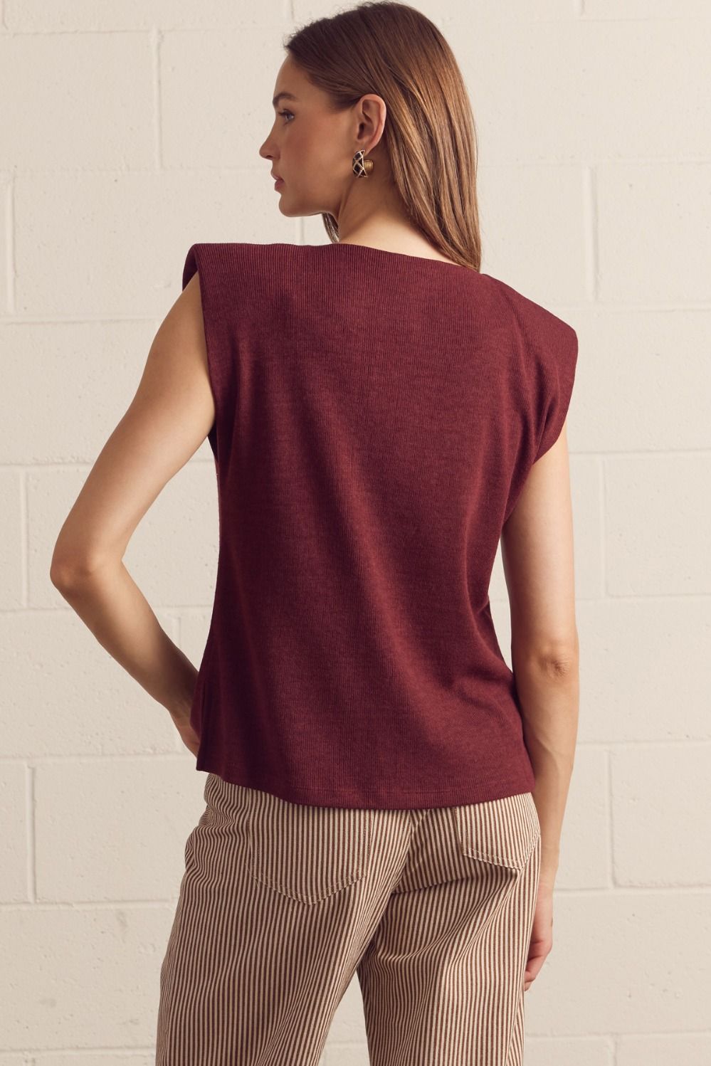 Cap Sleeve Tank Top Garnet