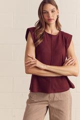 Cap Sleeve Tank Top Garnet