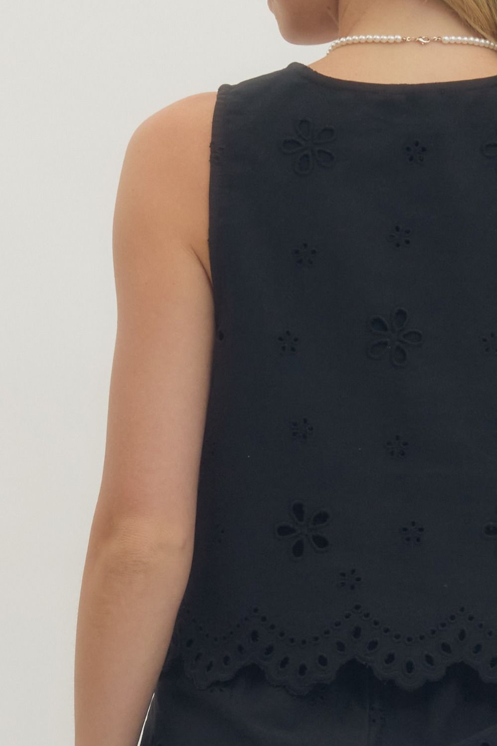 Eyelet Embroidered Crop Top