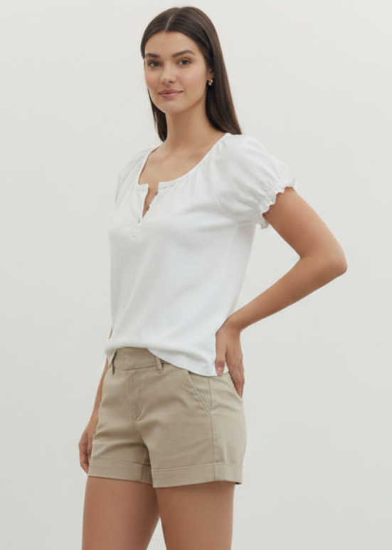 Button Placket Knit Top