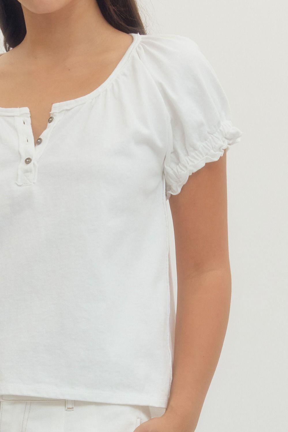 Button Placket Knit Top