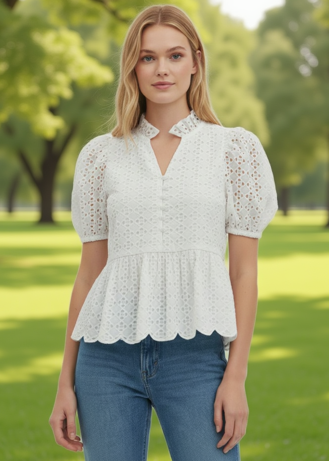 Evie Eyelet Embroidered Top