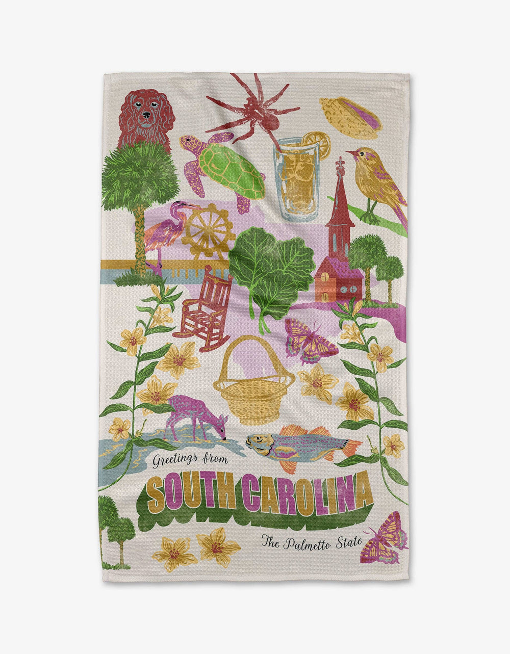 Geometry - Greetings From South Carolina Tea Towel