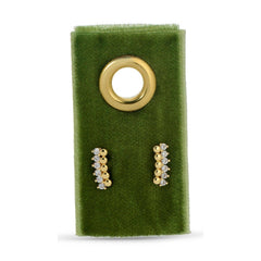 Delicate Dots & CZ Studs On Velvet Tag