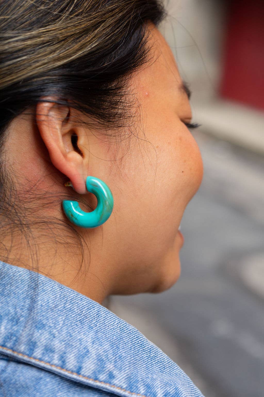 Turquoise Chloe Hoops