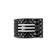 TELETIES - Flat Rectangle Hair Clip | Small | Jet Black Quilted