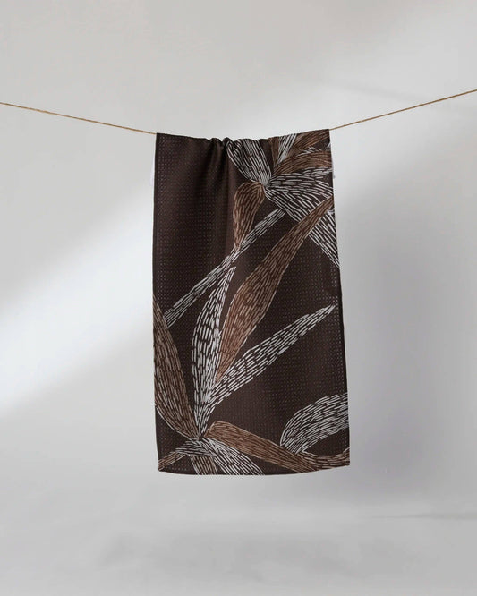 Geometry - Midnight Wildflower Bar Towel