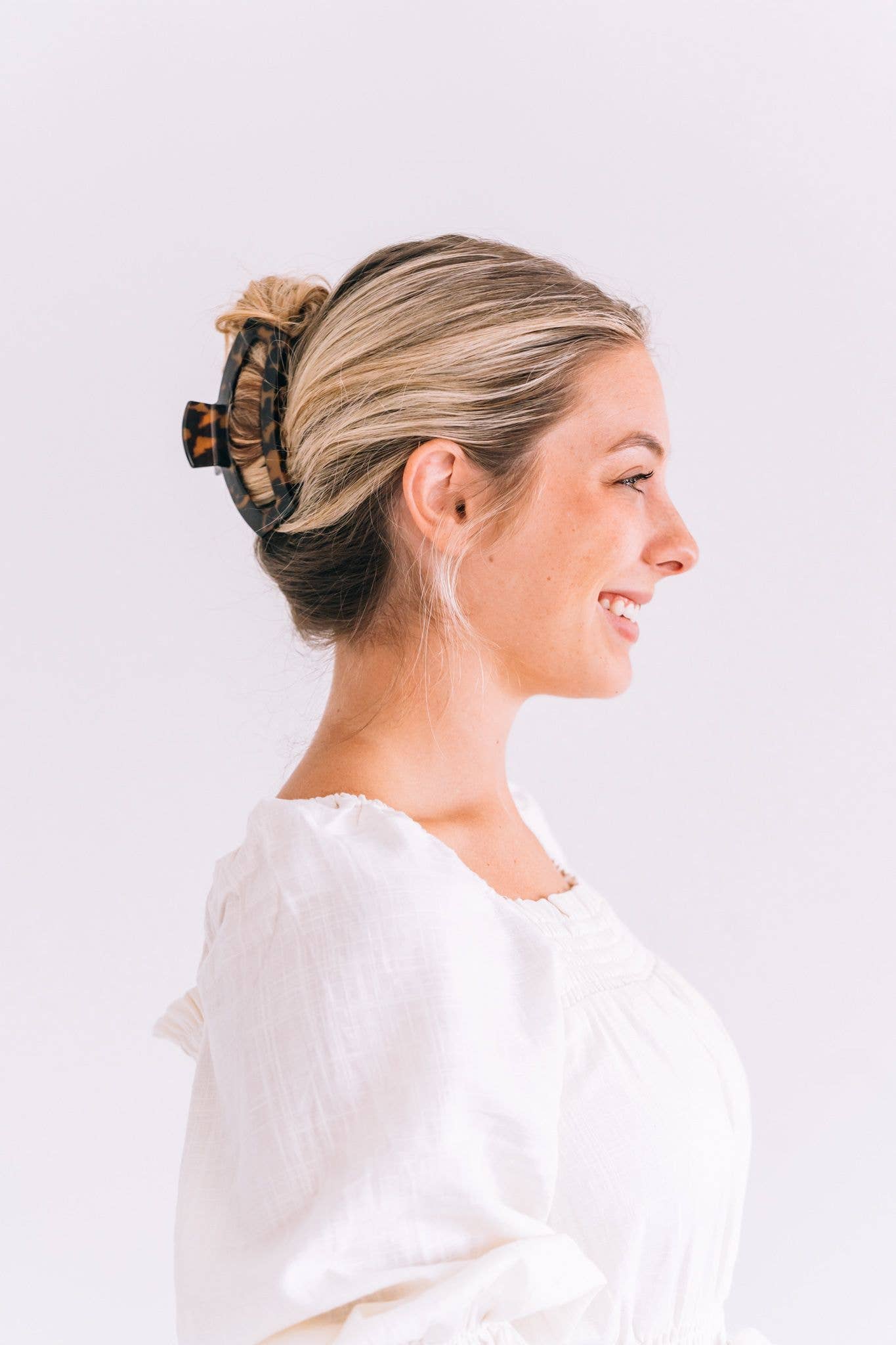 TELETIES - Open Hair Clip | Large |  Tortoise