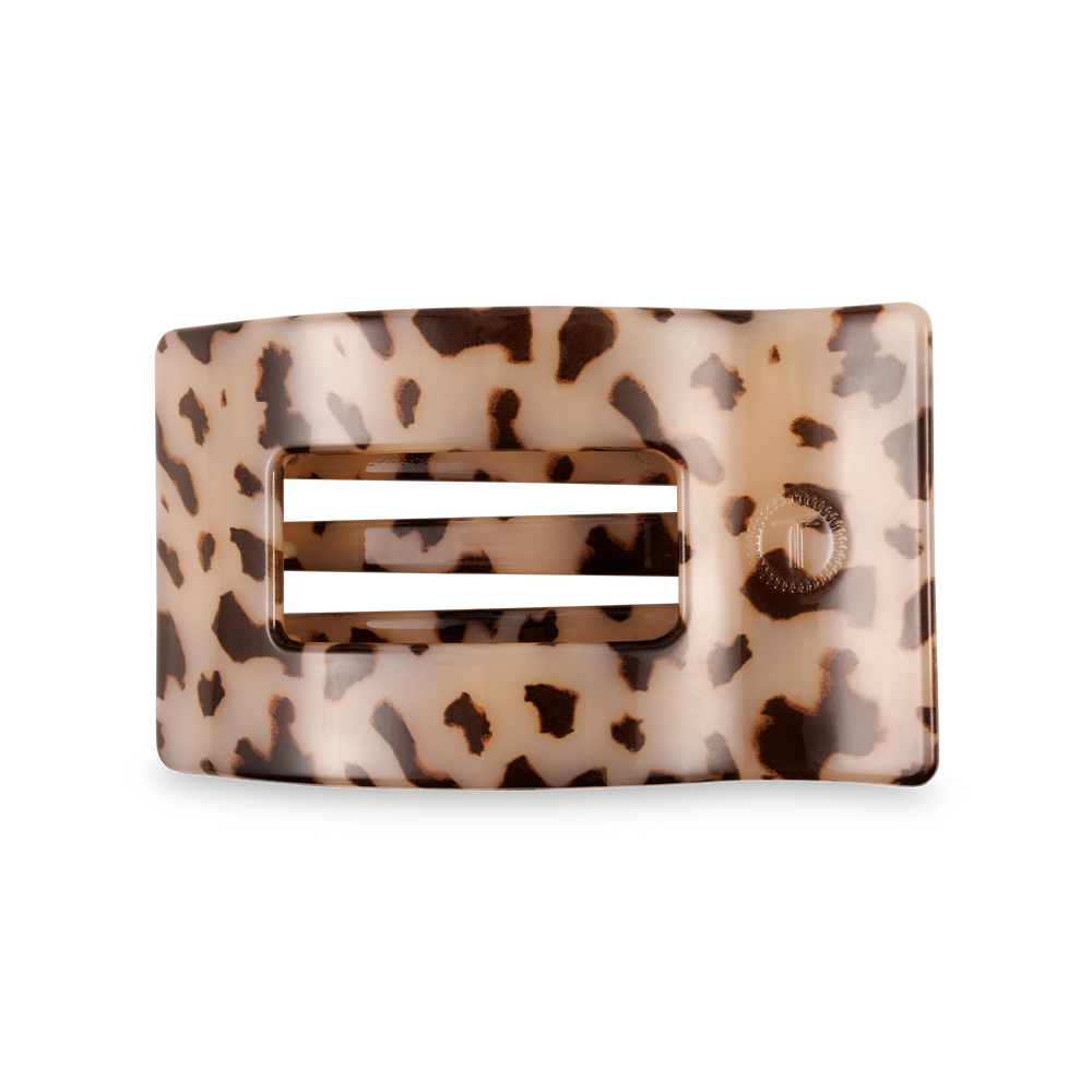 TELETIES - Flat Rectangle Hair Clip | Medium | Blonde Tortoise