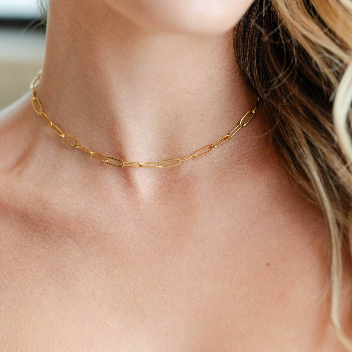 Paperclip Necklace, Water-Resistant