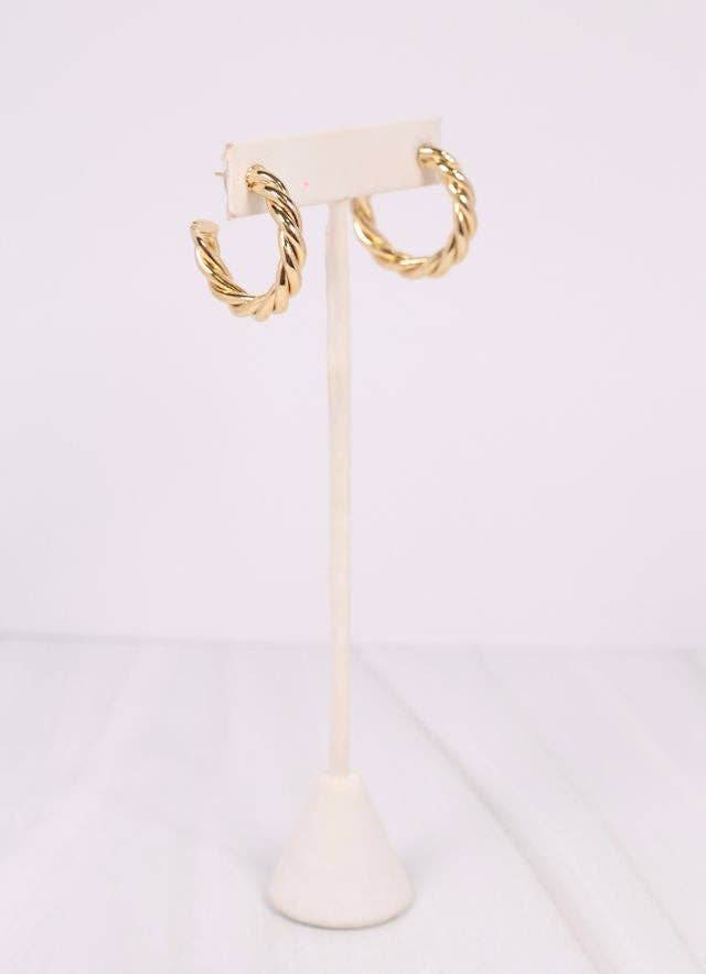 Gold Dipped Twisted Hoops