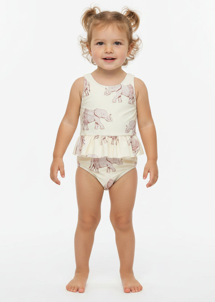 Tutu Elephant Ruffle Waist Suspender Swimsuit