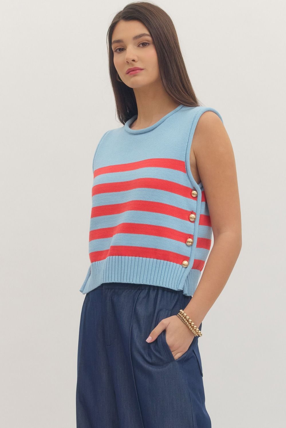 Striped Knit Tank Top