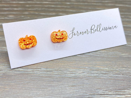 Pumpkin Acrylic Stud Earrings