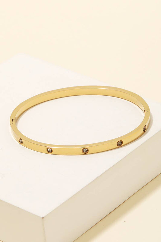 Studded Solid Clasp Bracelet