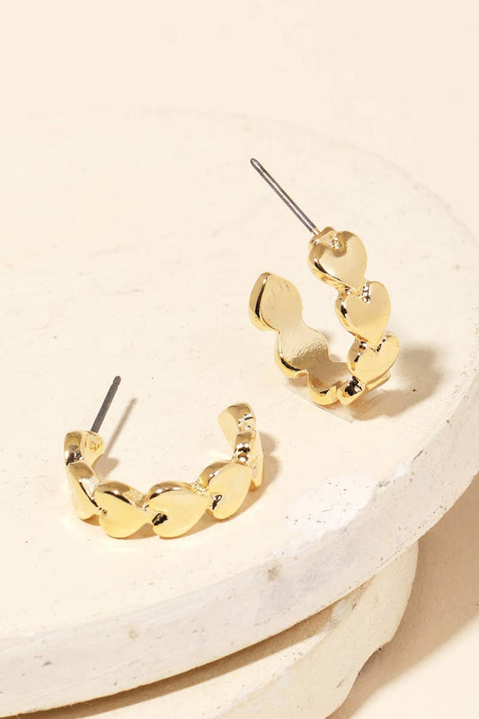 Gold Dipped Mini Heart Hoop Earrings
