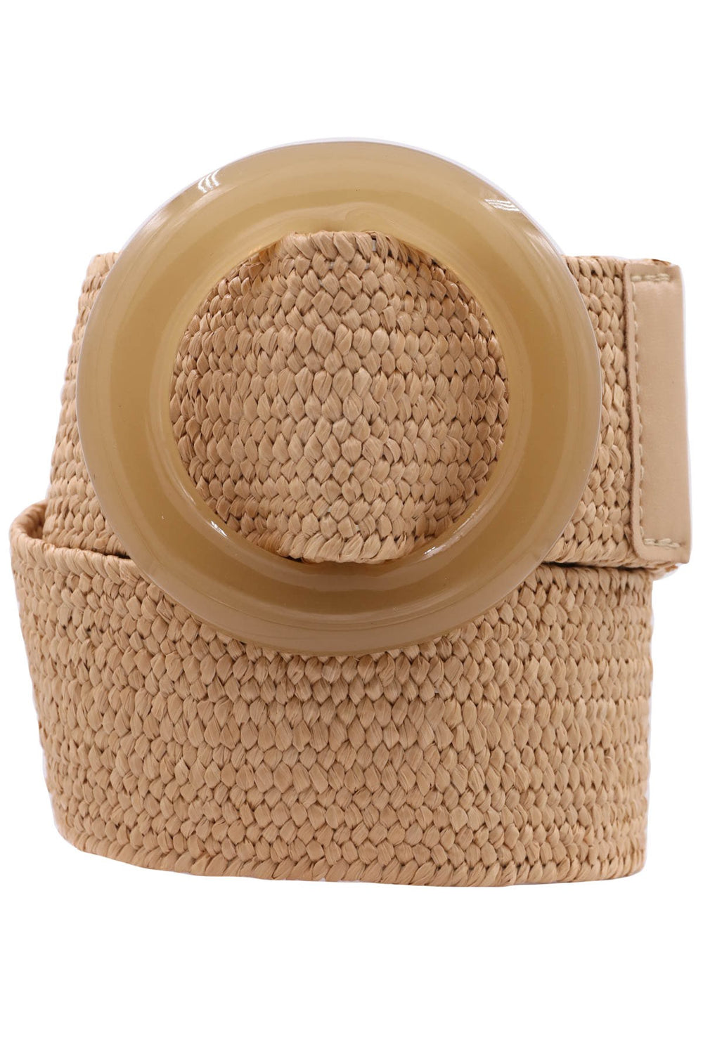 Acrylic Circle Buckle Straw Belt