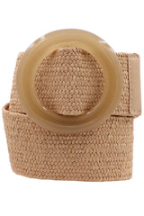 Acrylic Circle Buckle Straw Belt