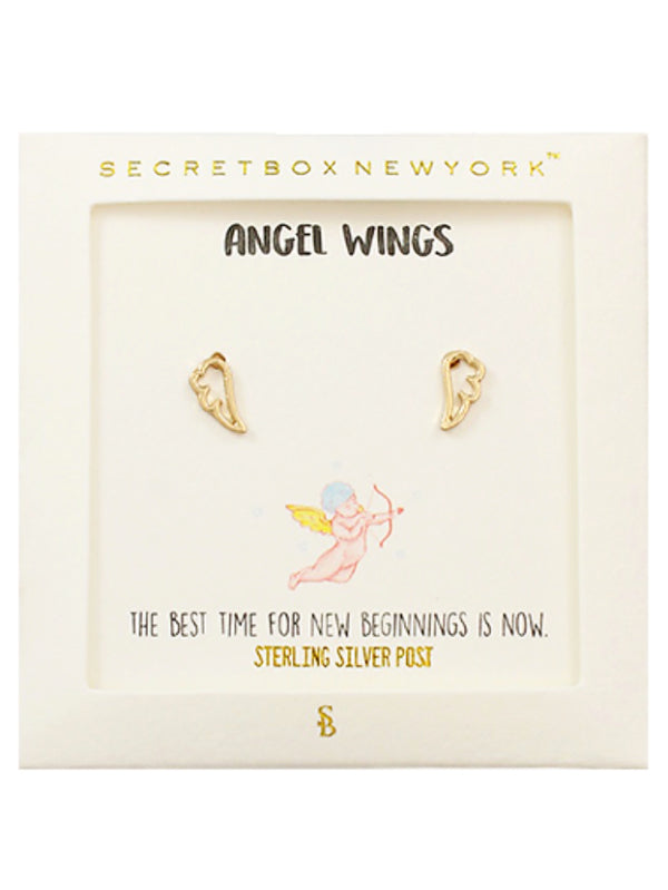 Girls Secret Box Angel Wing Earrings