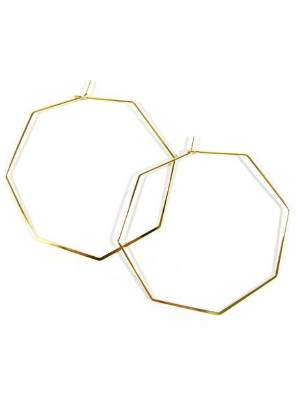 Gold Plated Octagon Hoops