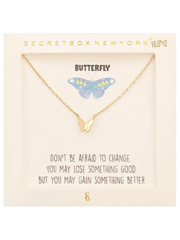 Girls Secret Box Butterfly Necklace