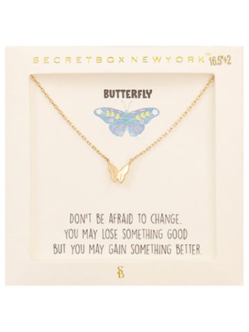 Girls Secret Box Butterfly Necklace
