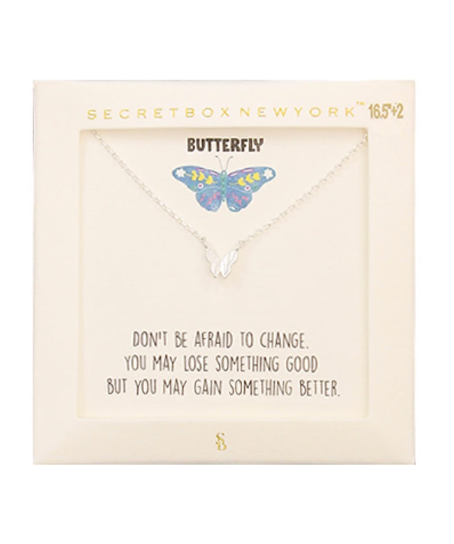 Girls Secret Box Butterfly Necklace