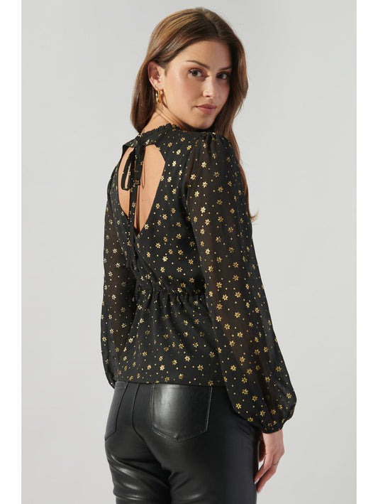 Chandra Gold Snowflake Blouse