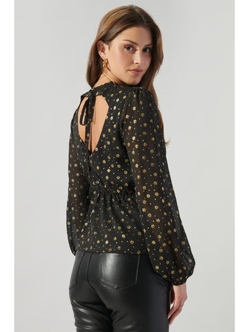 Chandra Gold Snowflake Blouse