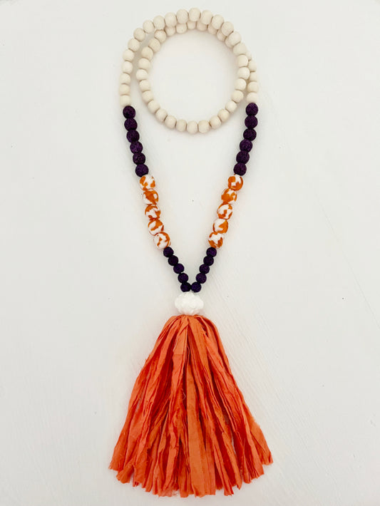 Clemson Tassel Necklace