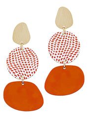 Color Coated Metal 3 Drop Earring