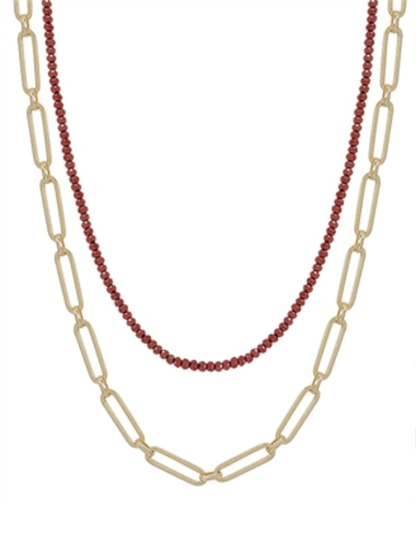 Crystal & Gold Chain Necklace