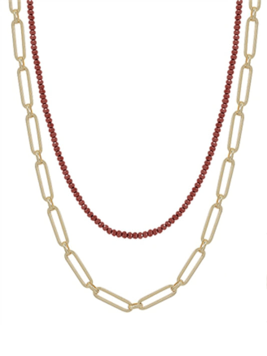 Crystal & Gold Chain Necklace