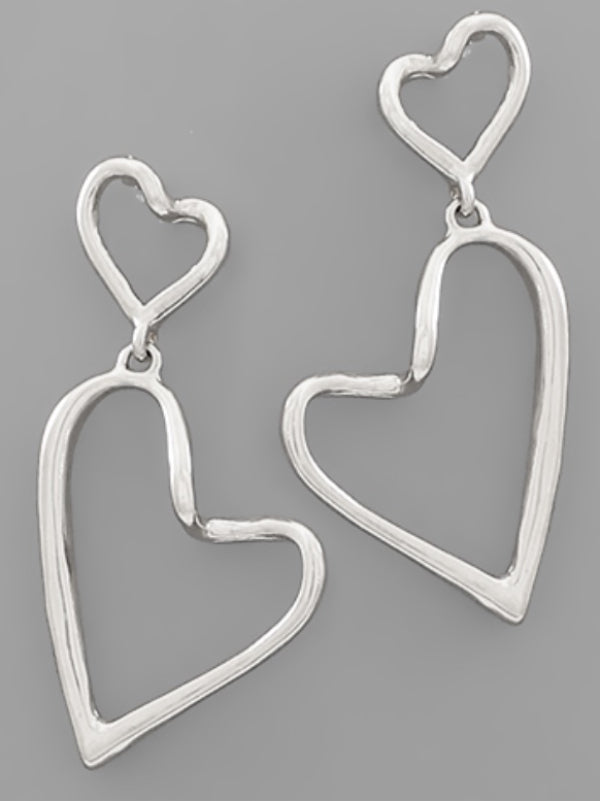 Double Outline Heart Earrings