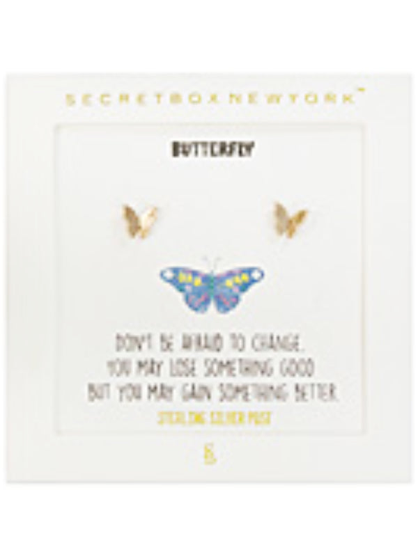 Girls Secret Box Butterfly Earrings