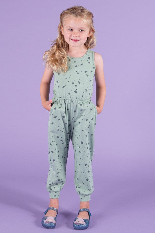 Girls Star Print Jumpsuit