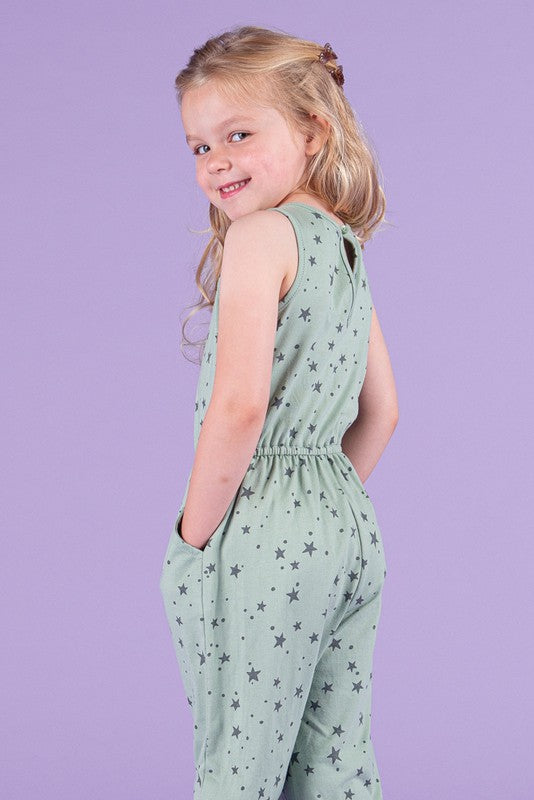 Girls Star Print Jumpsuit