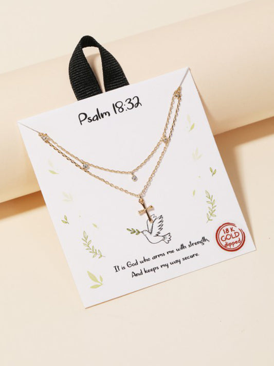 Gold Dipped Dainty Layered Cross Charm Necklace