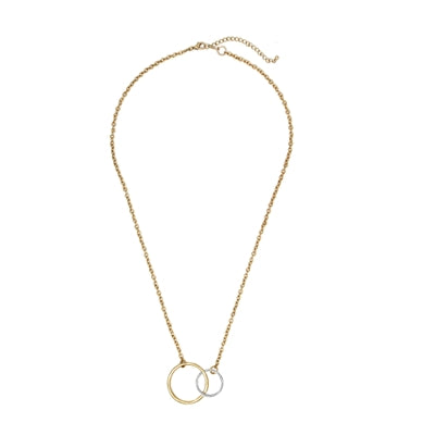 Two Tone Double Circle Necklace