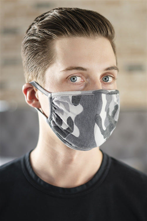 Gray Camo Face Mask