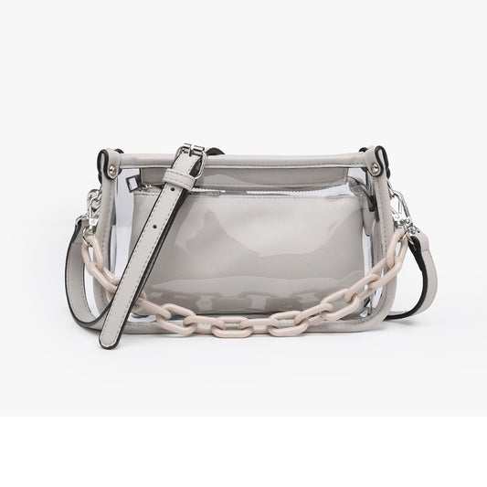 Grey Jessica Clear Crossbody