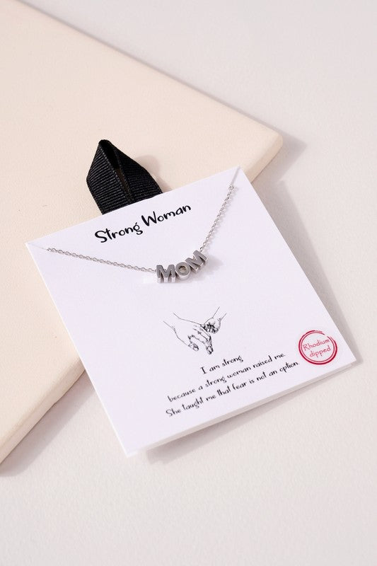 MOM Letters Charm Necklace